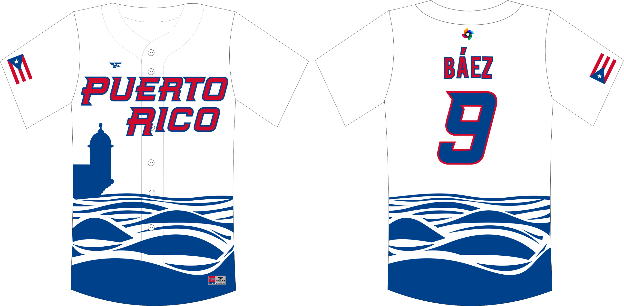 Javier Baez #9 World Baseball Classic 2023 Puerto Rico Jersey